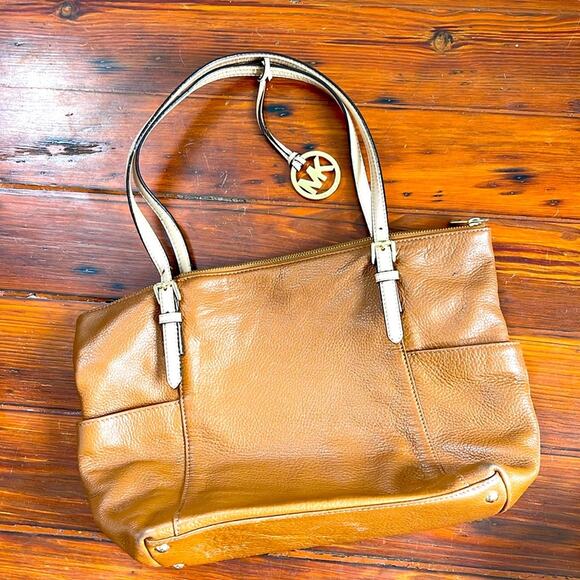 MICHAEL Michael Kors Jet Set soft pebbled leather medium shoulder bag purse - Picture 1 of 7